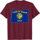 OREGON STATE MAP OREGON OR Flag Roots Men Women Gift T-Shirt - T-Shirt | Maroon