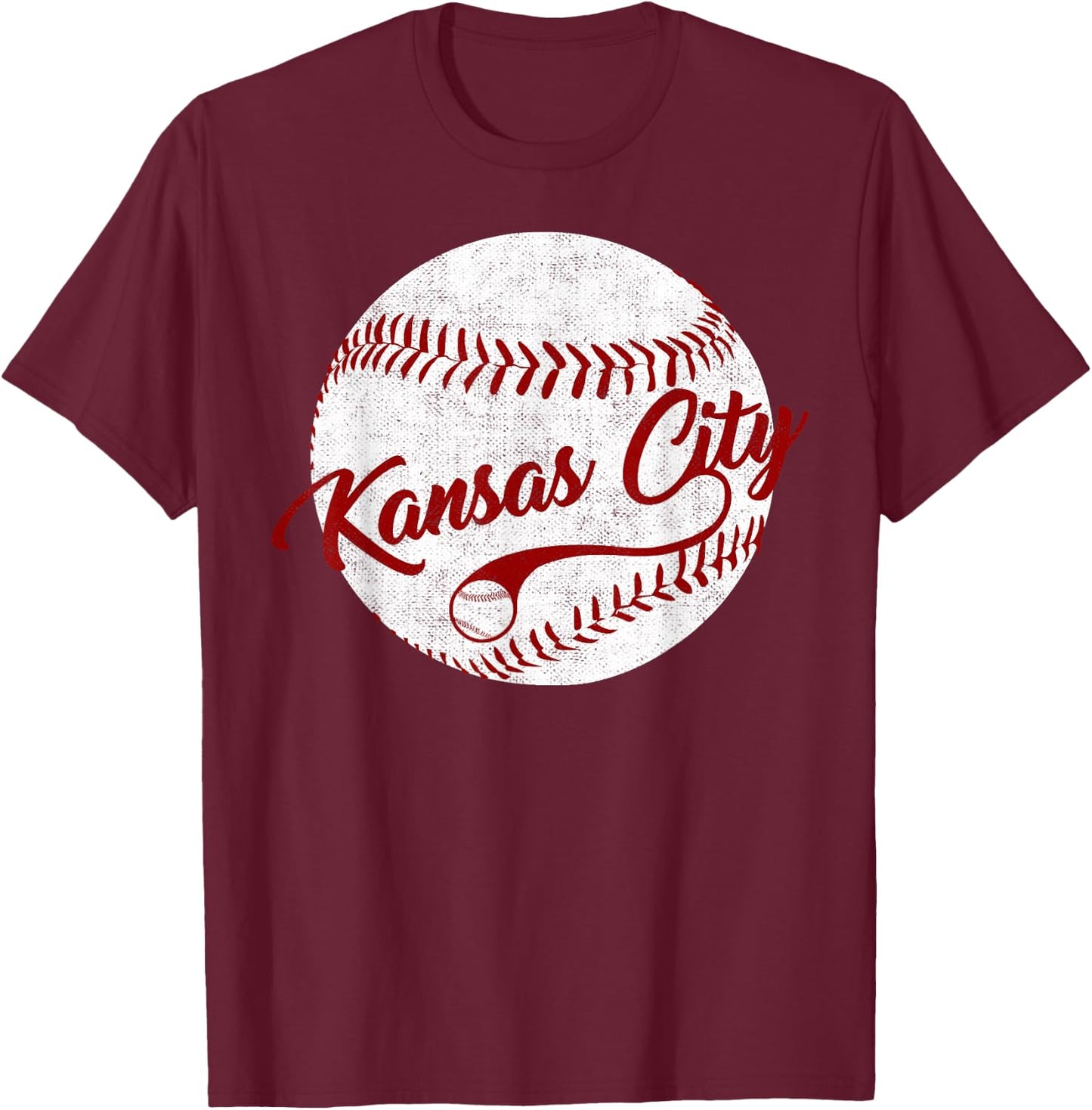 Baseball Kansas City Love Blue Color Royal, National Pastime T-Shirt - T-Shirt | Maroon