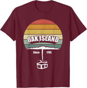 Retro Oak Island And Treasure Shirt Gift Nova Scotia Funny T-Shirt - T-Shirt | Maroon