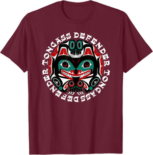 Alaska Tongass National Forest Native American Art Souvenir T-Shirt - T-Shirt | Maroon