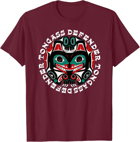 Alaska Tongass National Forest Native American Art Souvenir T-Shirt - T-Shirt | Maroon