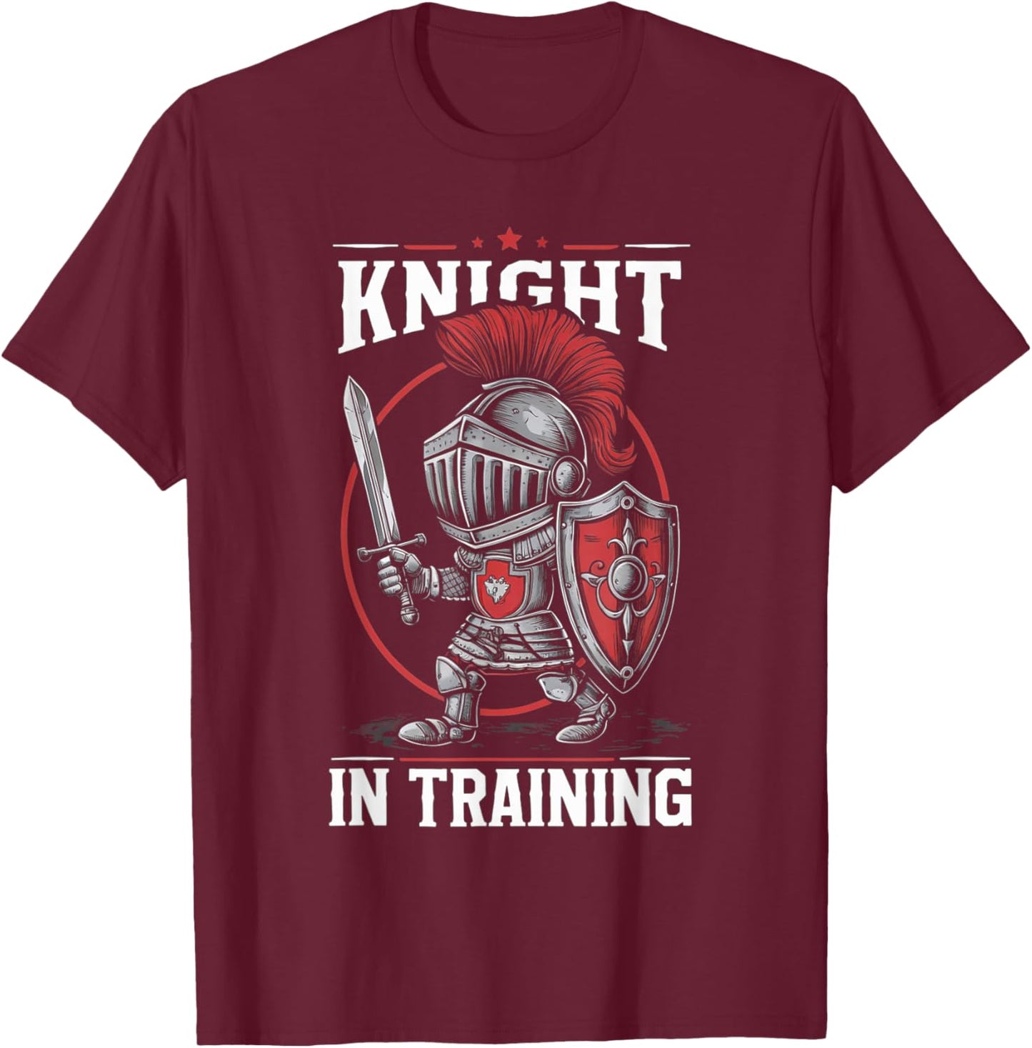 Kids Medieval Festival Boys Girls Men Women Knight in Training Funny Kids Knights Lover T-Shirt - T-Shirt | Maroon