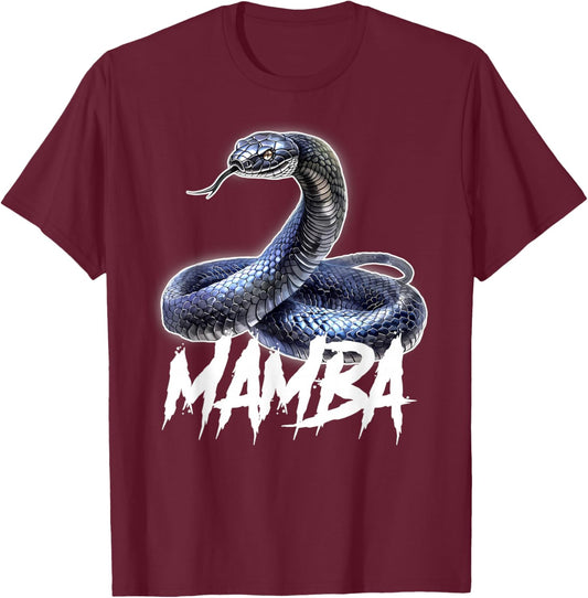 Mamba Snake Black Serpent T-Shirt - T-Shirt | Maroon