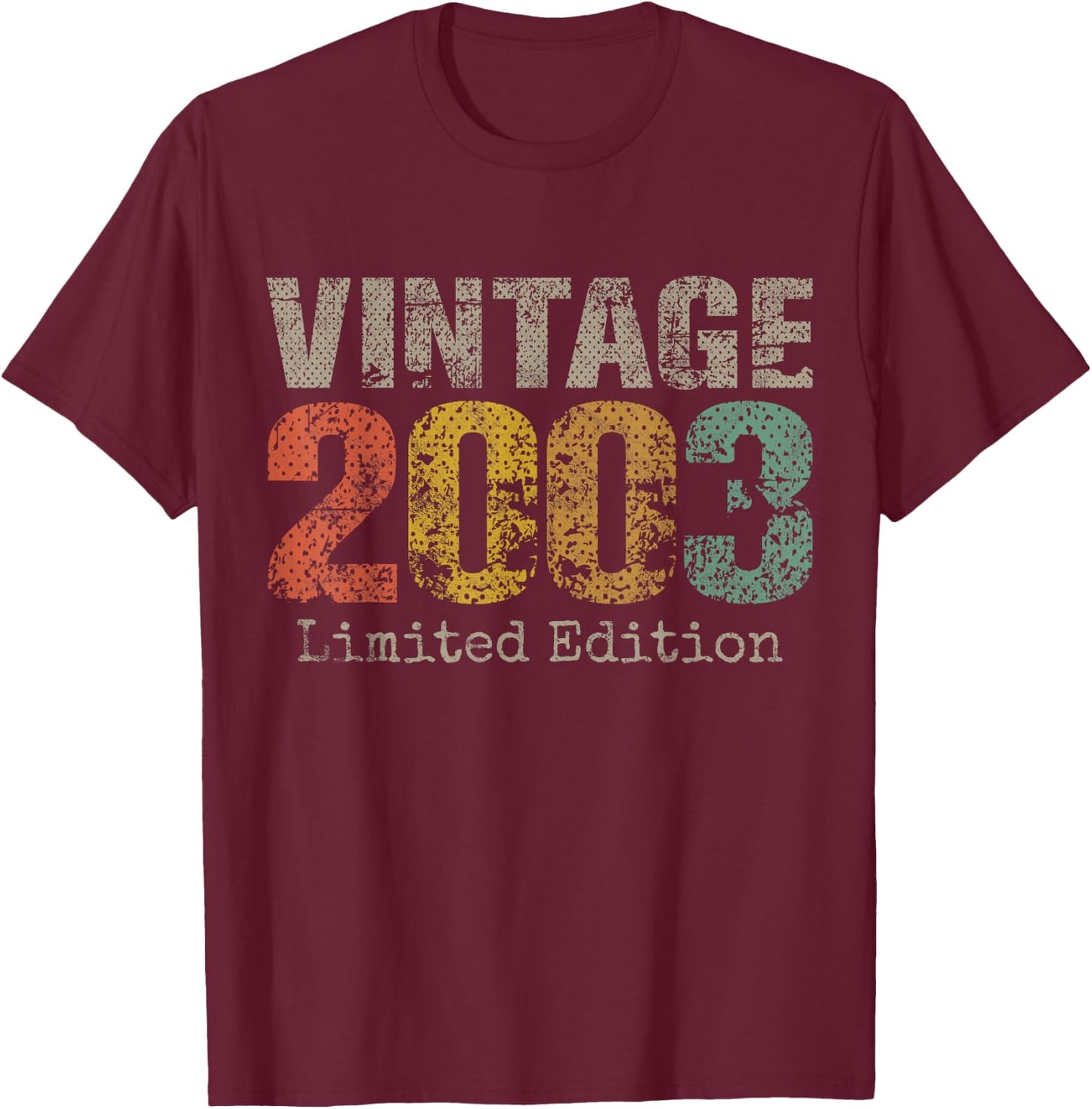 Vintage 2003 Limited Edition 22nd Birthday Gifts 22 Year Old T-Shirt - T-Shirt | Maroon