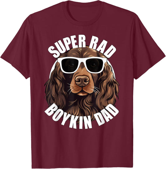 Boykin Spaniel Dad Funny Super Rad Puppy Dog Father T-Shirt - T-Shirt | Maroon