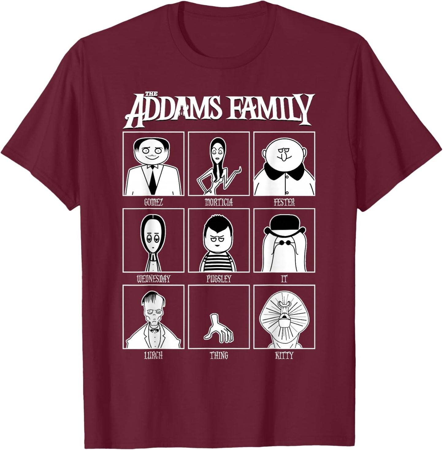 The Addams Family Yearbook T-Shirt - T-Shirt | Maroon