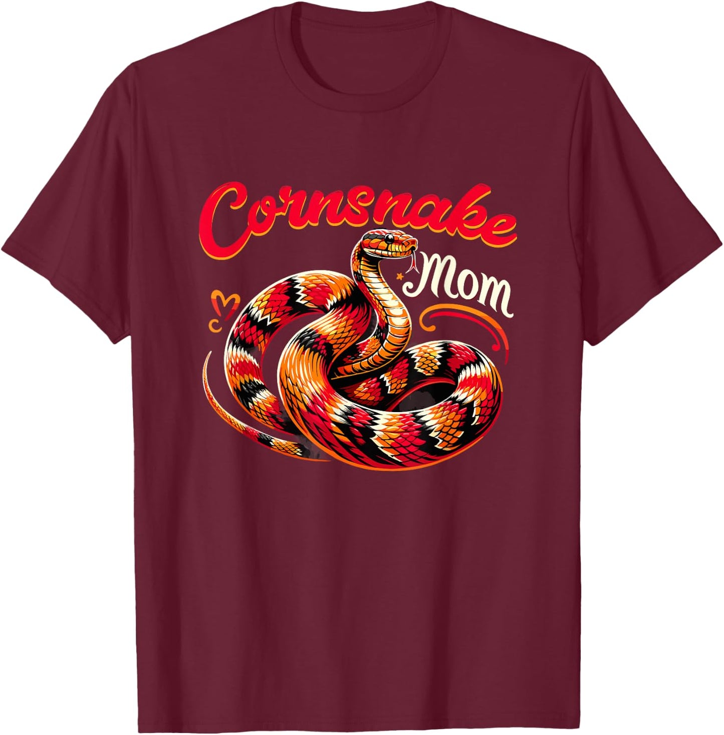 Corn Snake Mom Pet Snake Corn Snake Snake Lover Animal T-Shirt - T-Shirt | Maroon