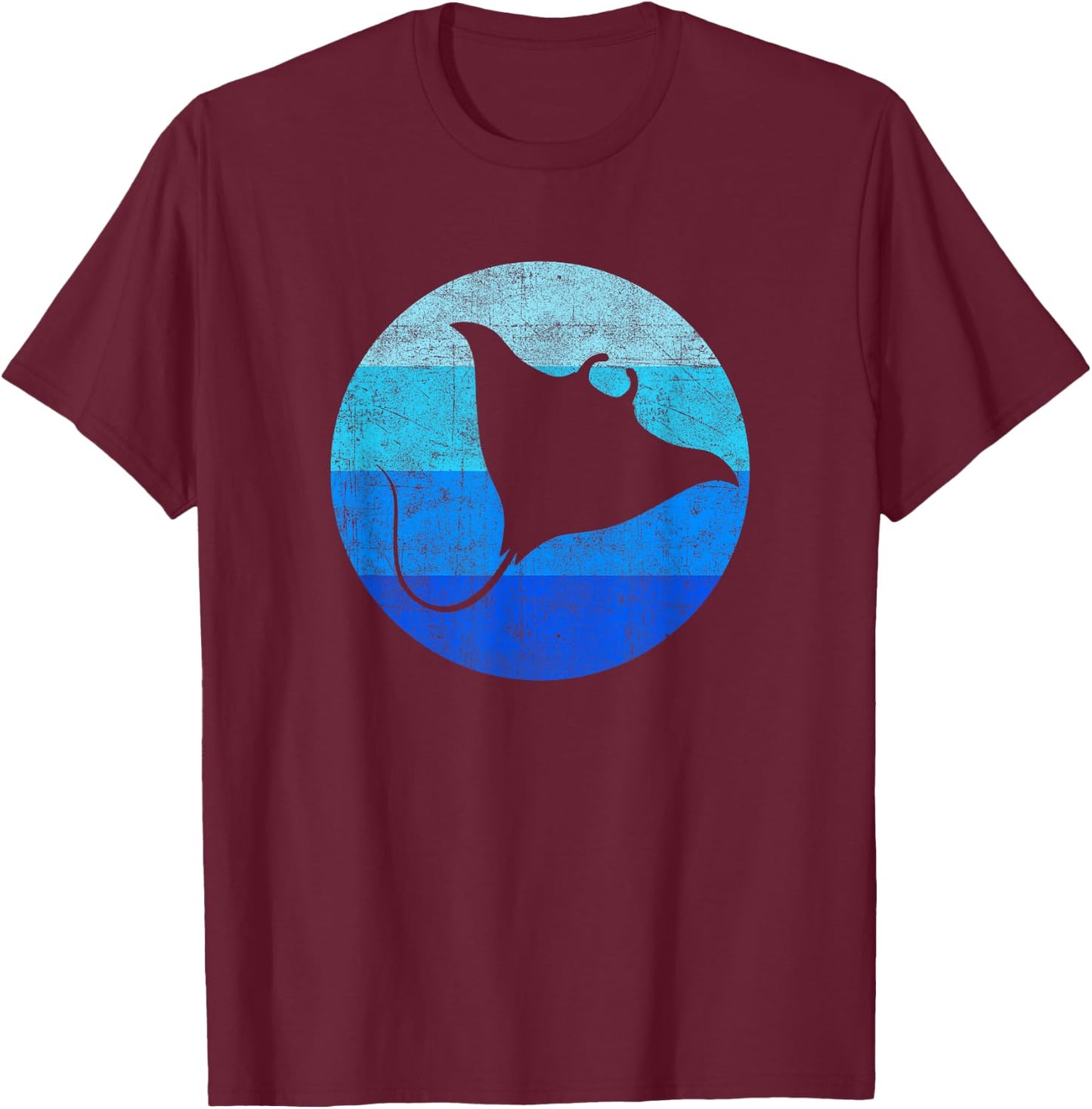 Vintage Stingray Manta Ray Hawaii Ocean Animals Boys Girls T-Shirt - T-Shirt | Maroon