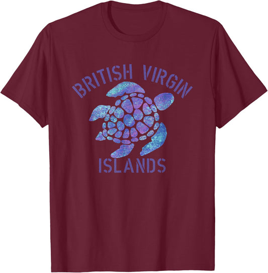British Virgin Islands Beach Design / Tribal Turtle Gift Men Women T-Shirt - T-Shirt | Maroon
