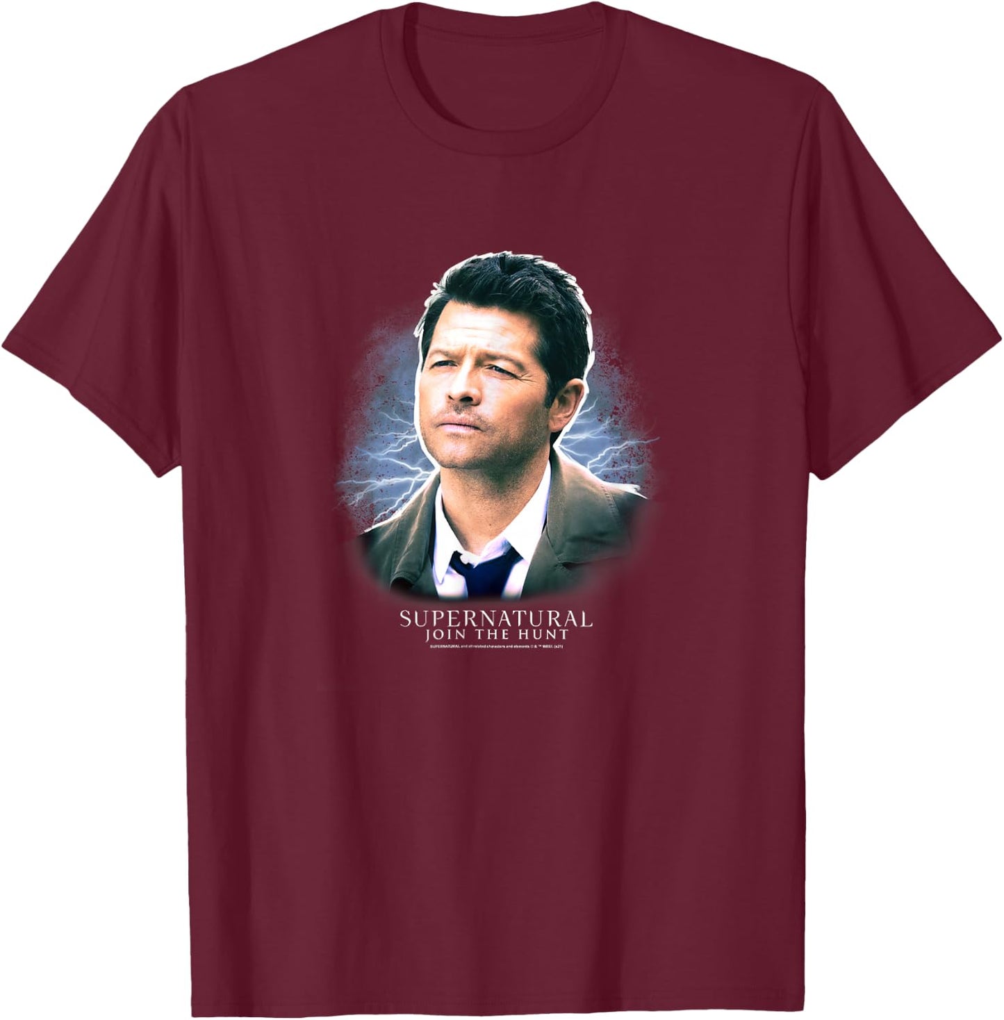 Supernatural Castiel Join The Hunt Vignette T-Shirt - T-Shirt | Maroon