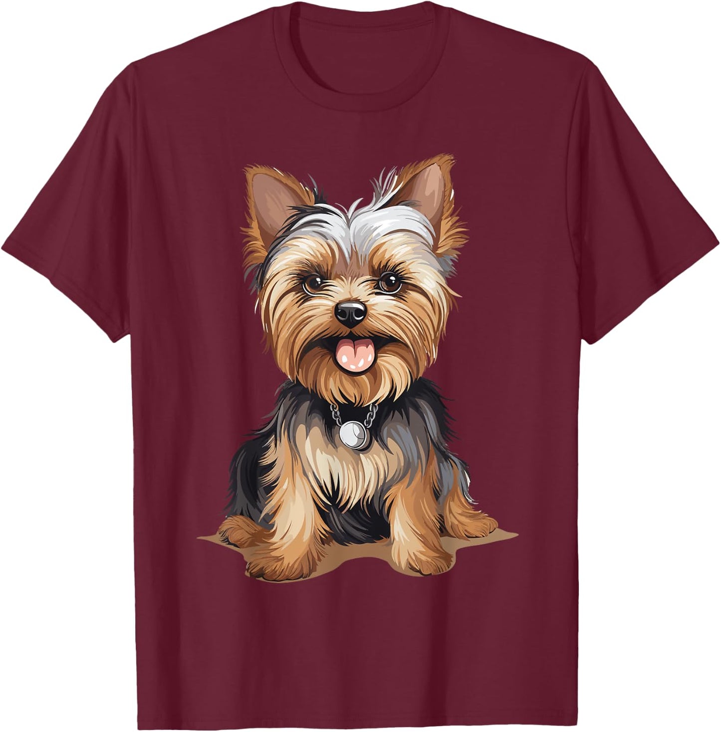 Yorkshire Terrier Yorkie Dog Breed Cute Graphic T-Shirt - T-Shirt | Maroon