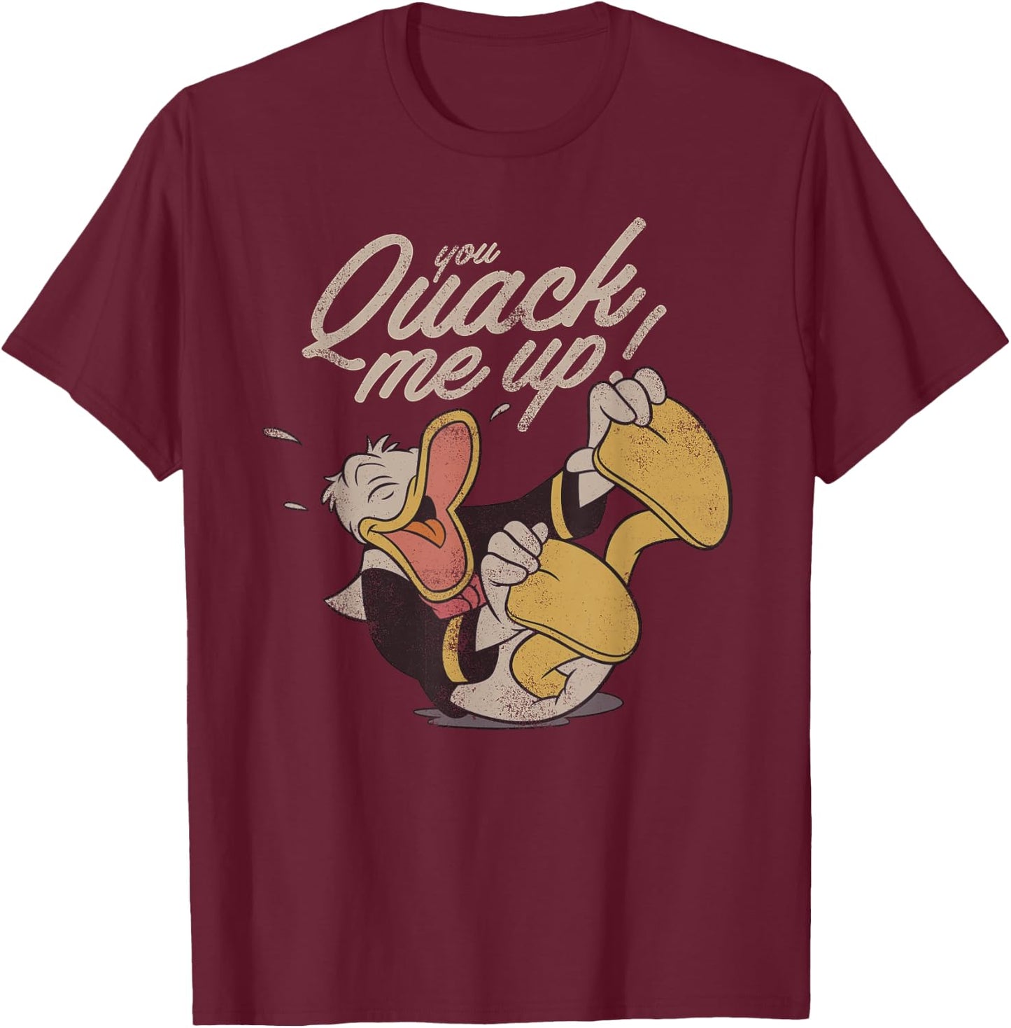 Disney Mickey and Friends Donald Duck You Quack Me Up T-Shirt - T-Shirt | Maroon