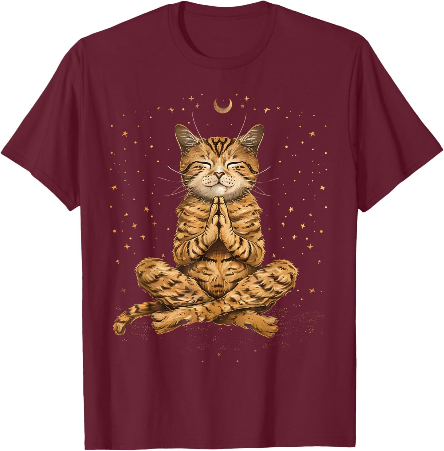 Cat Meditation Zen Buddha Spirituality Hindu Buddhist Women Kids T-Shirt - T-Shirt | Maroon