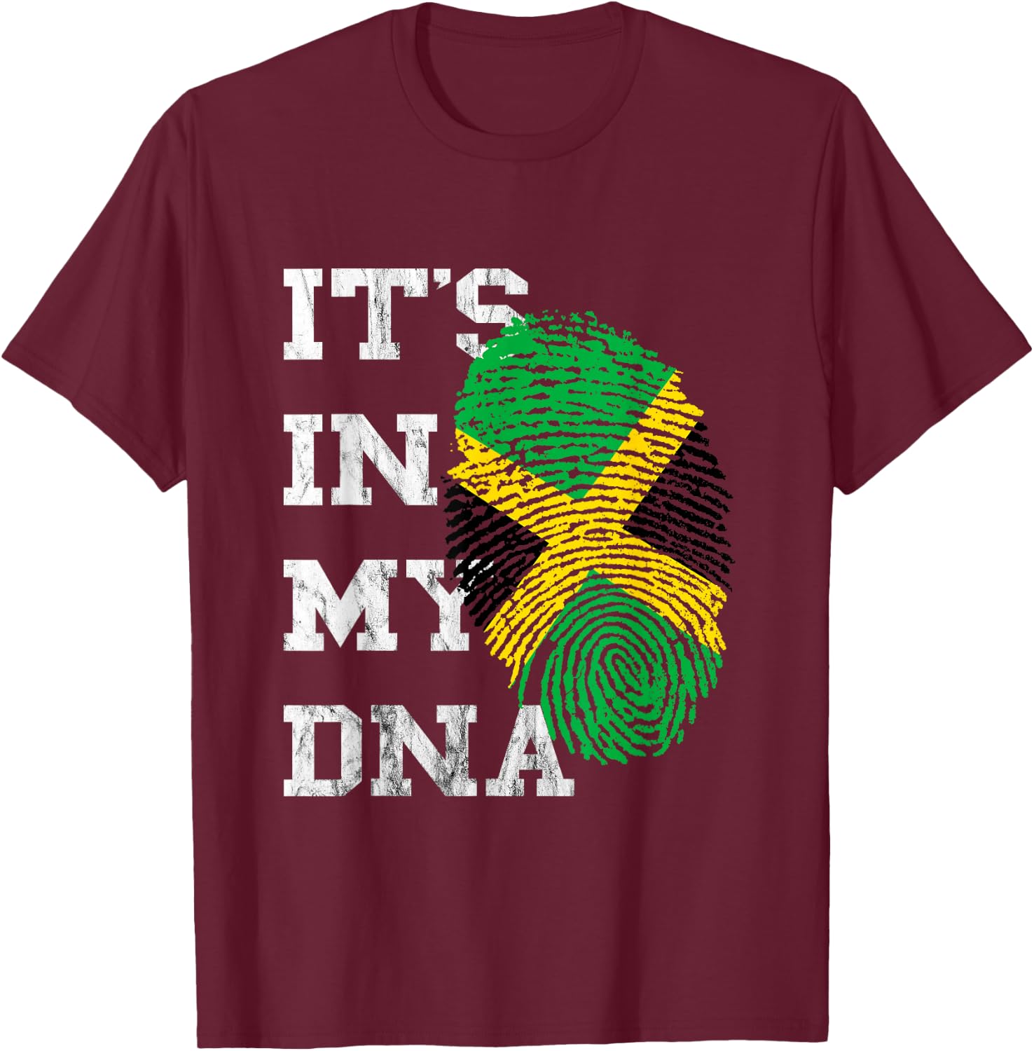 It is in My DNA Jamaica Genetics Jamaican Roots T-Shirt - T-Shirt | Maroon