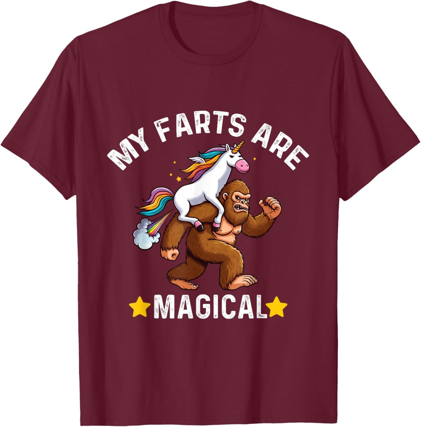 My Farts Are Magical Funny farting Unicorn T-Shirt - T-Shirt | Maroon