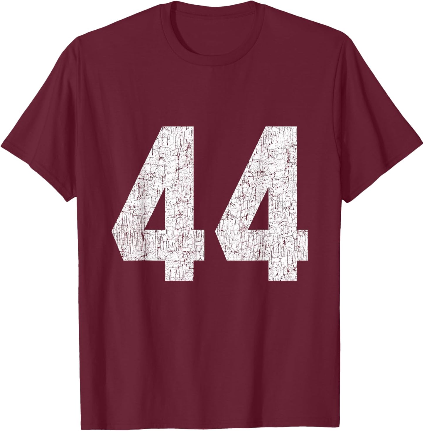#44 Jersey Uniform Varsity Sports Number, 44th Birthday T-Shirt - T-Shirt | Maroon