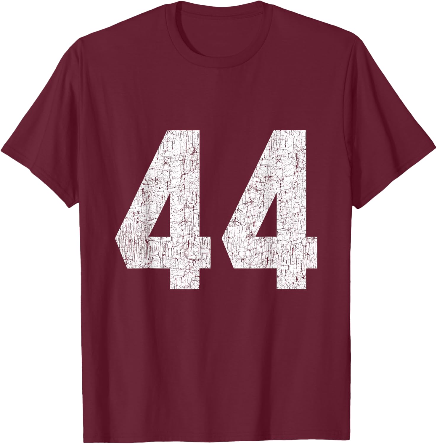 #44 Jersey Uniform Varsity Sports Number, 44th Birthday T-Shirt - T-Shirt | Maroon