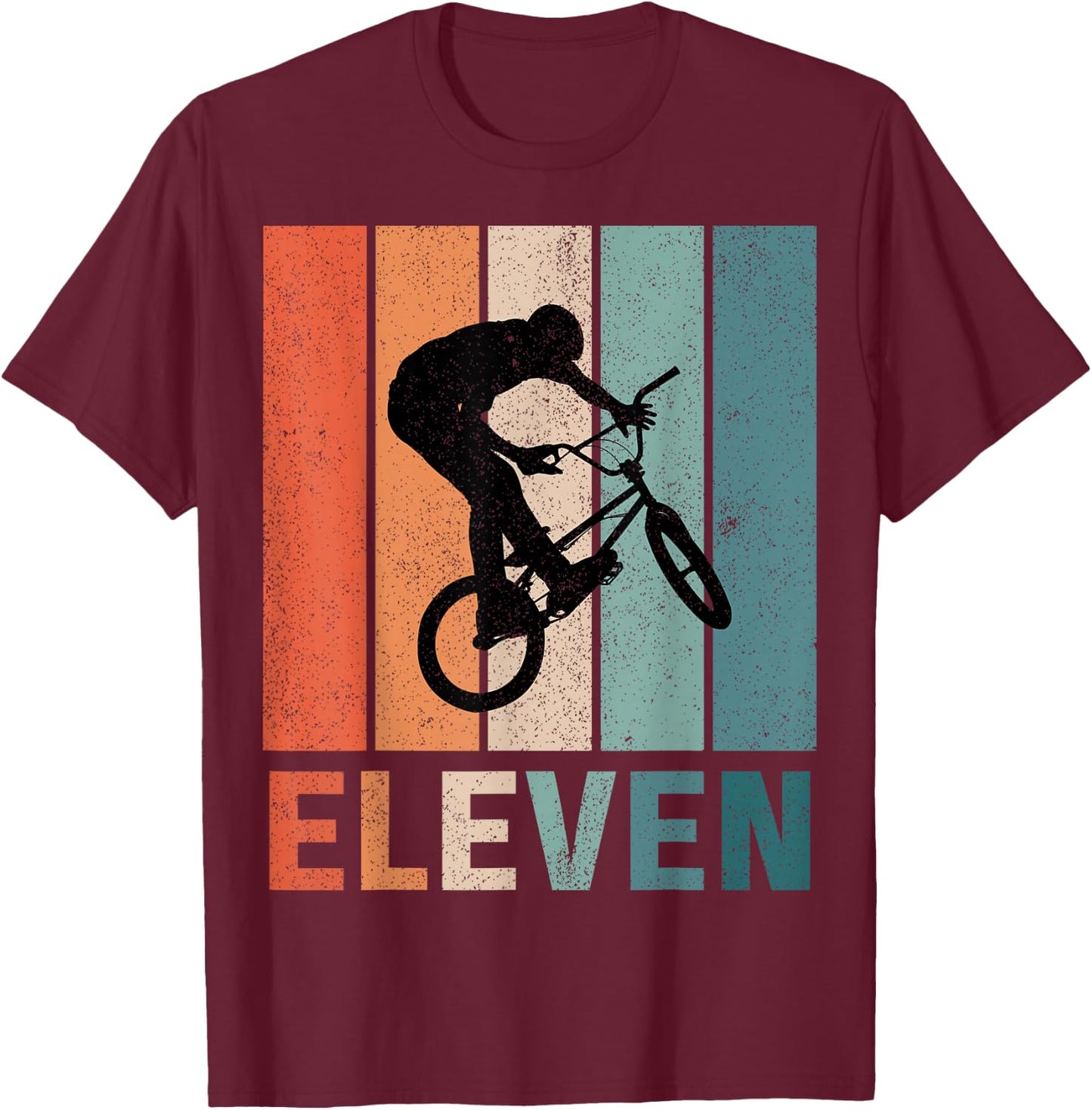 11th Birthday Retro BMX Bicycle Bike Boys Kids 11 Years Old T-Shirt - T-Shirt | Maroon