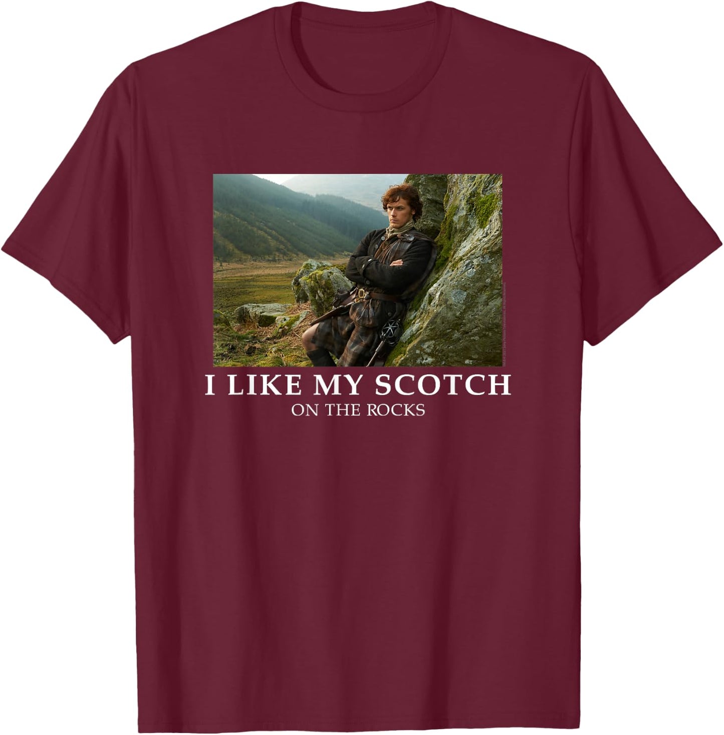 Outlander Scotch on The Rocks T-Shirt - T-Shirt | Maroon