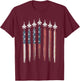 F15 Eagle Fighter Jet USA Flag Airplane F-15 4th of July T-Shirt - T-Shirt | Maroon