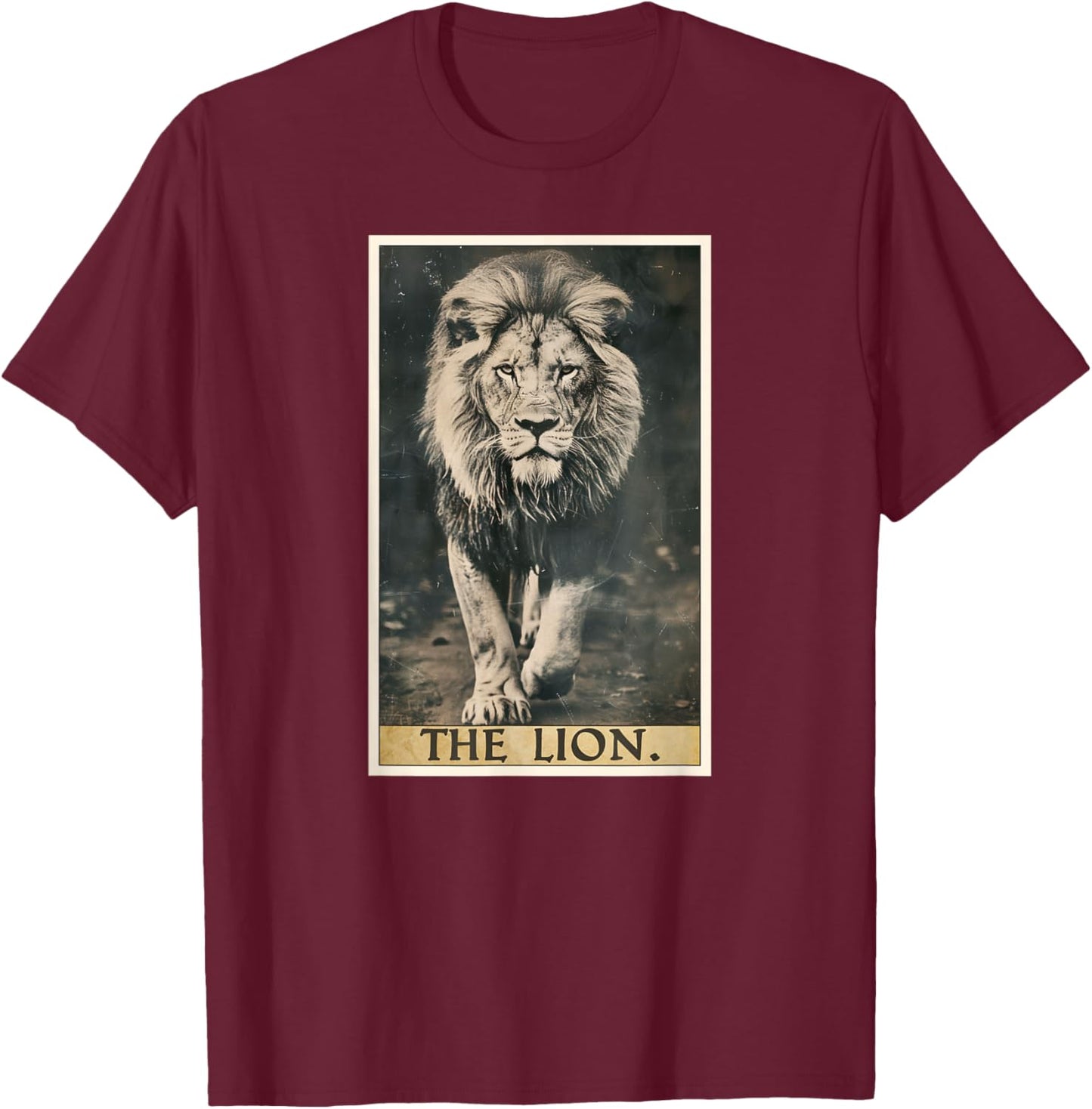 Lions Lion Tarot Card T-Shirt - T-Shirt | Maroon