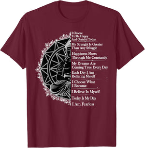 Positive Affirmation Mantra Buddha T-Shirt - T-Shirt | Maroon