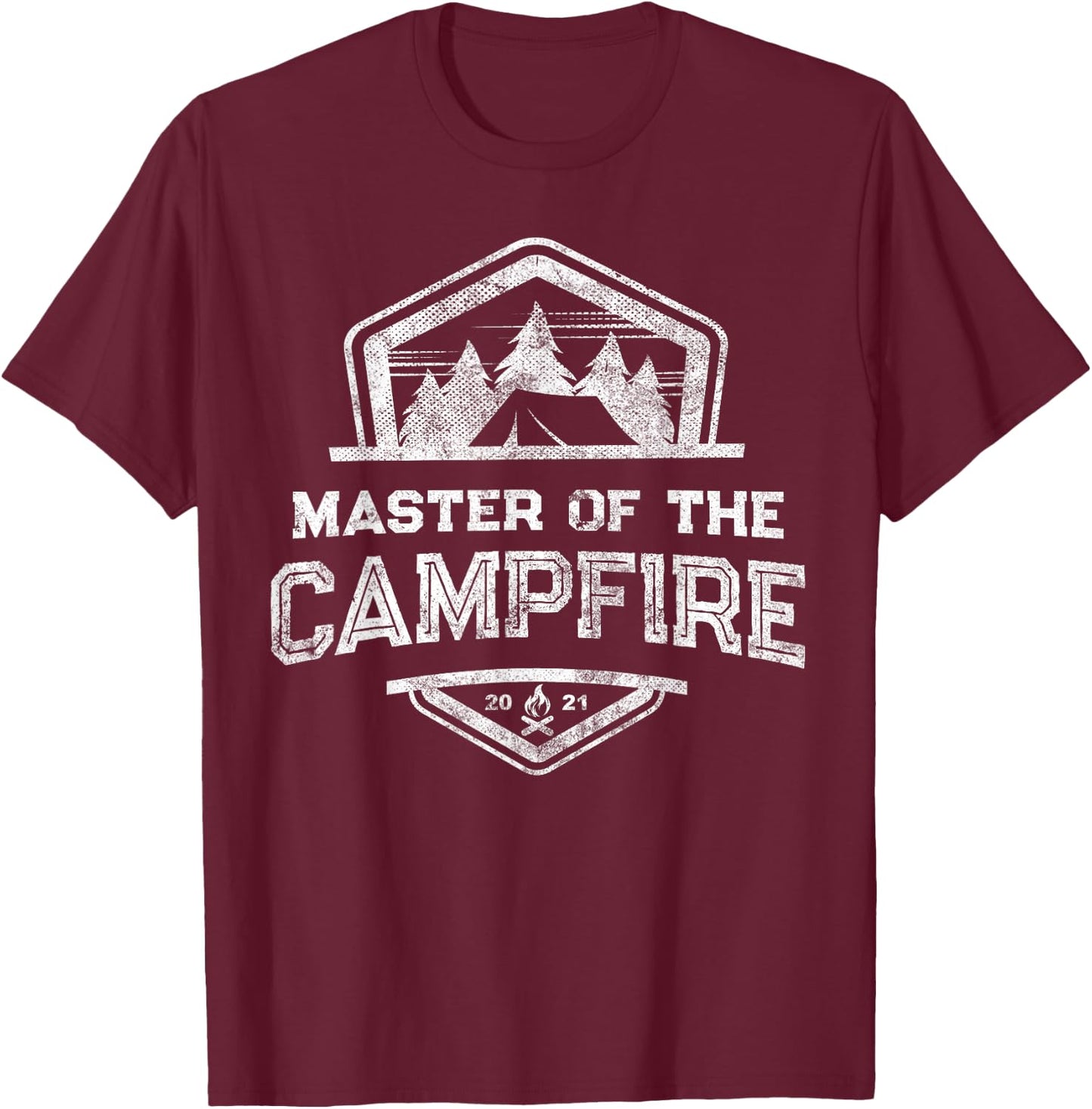 MASTER of CAMPFIRE Hiking King Camping Life Camp Leader T-Shirt - T-Shirt | Maroon