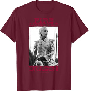 Game Of Thrones Fire Cannot Kill A Dragon Daenerys Targaryen T-Shirt - T-Shirt | Maroon