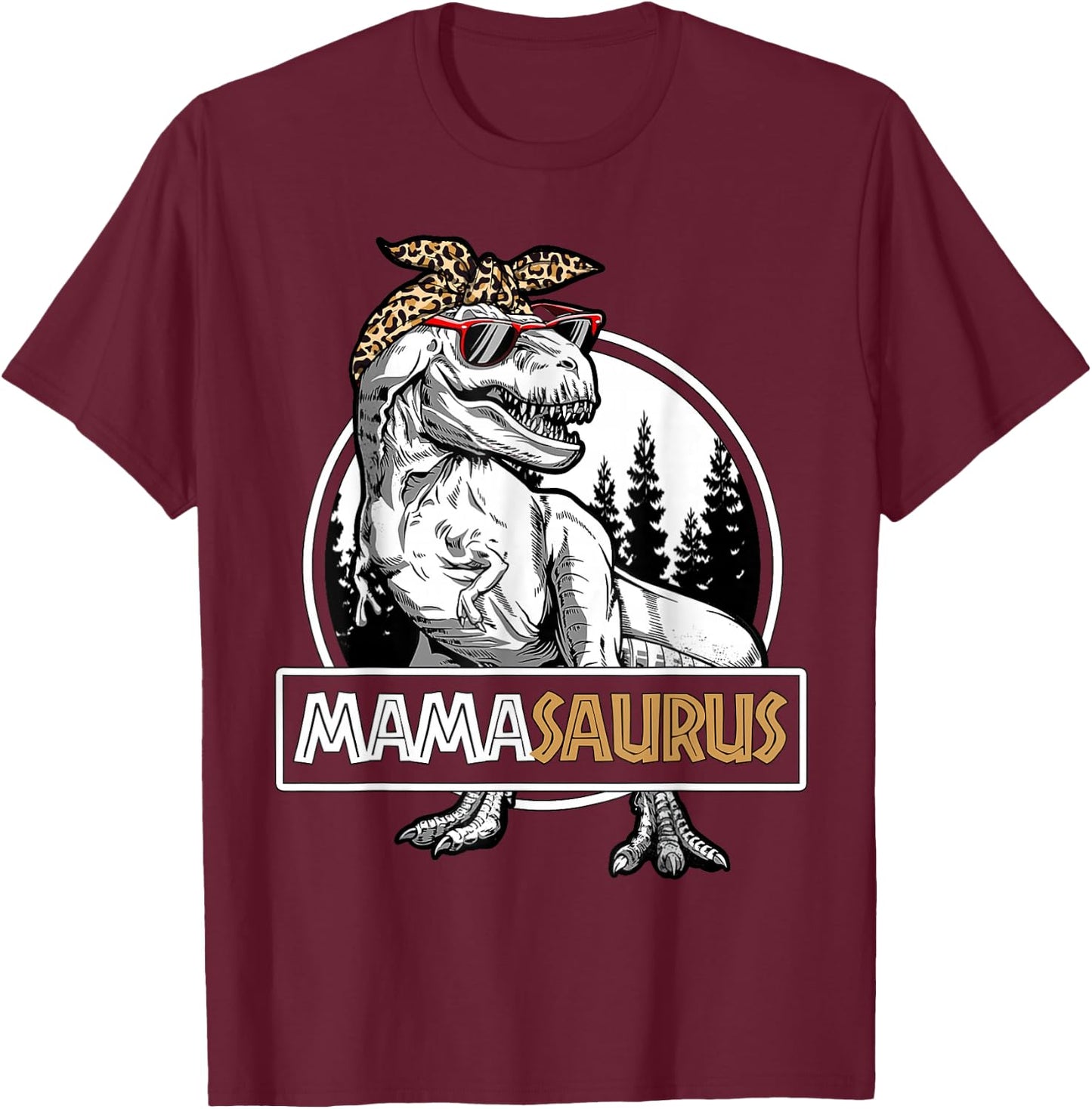 Mamasaurus T Rex Dinosaur Mama Saurus Family Matching Women T-Shirt - T-Shirt | Maroon