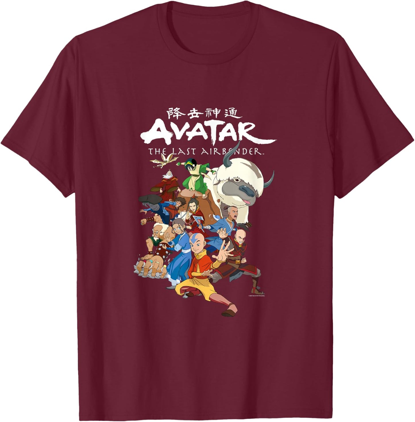Avatar Collective Group Heroes Villains Characters Poses T-Shirt - T-Shirt | Maroon