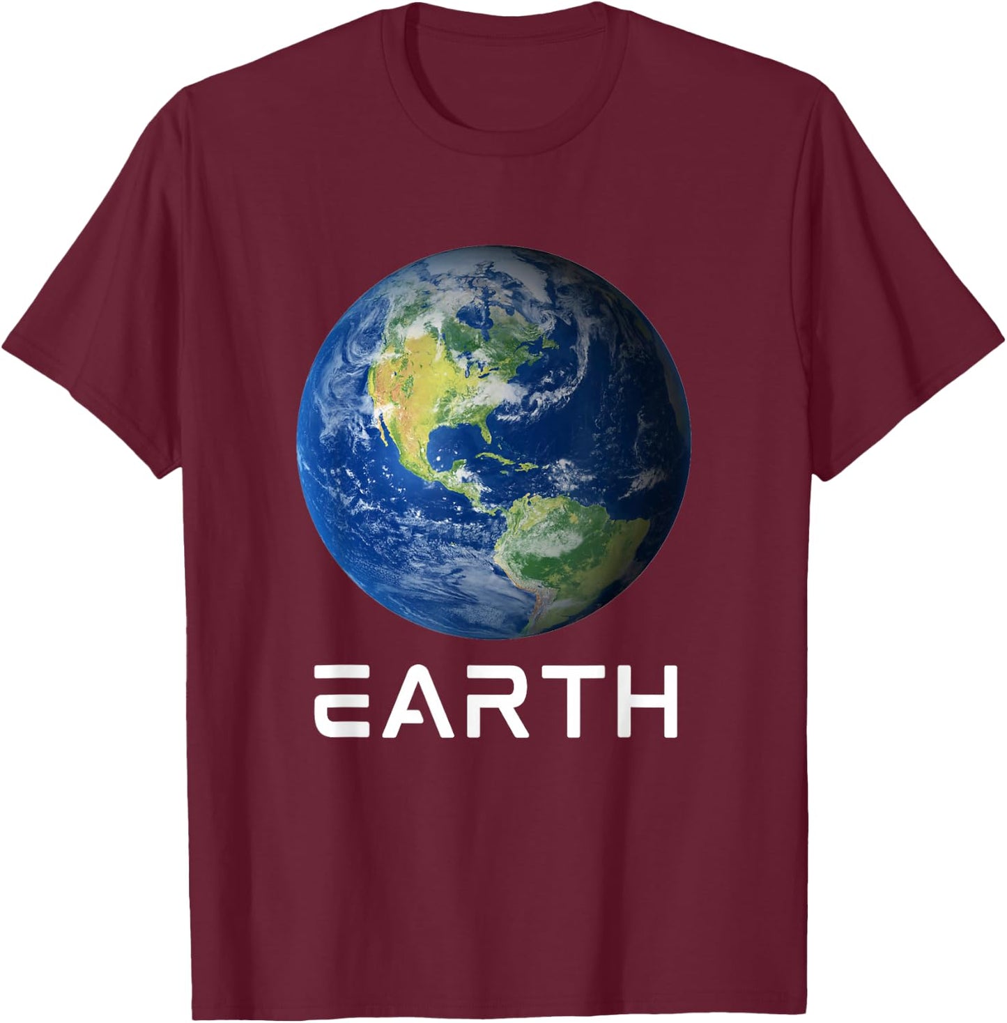 Solar System 3rd Planet Earth Outer Space T-Shirt - T-Shirt | Maroon