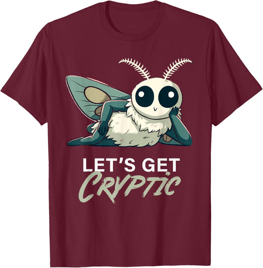 Sexy Mothman Let's get Cryptic Cryptid T-Shirt - T-Shirt | Maroon