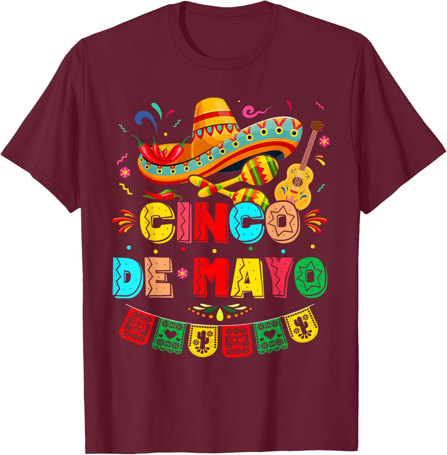 Cinco De Mayo Mexican Fiesta 5 De Mayo Kids T-Shirt - T-Shirt | Maroon