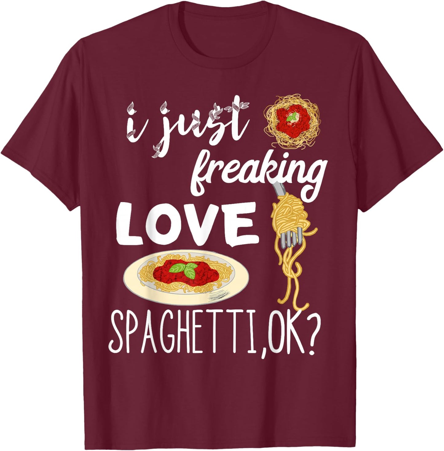 Italian Spaghetti Italian Pasta Noodle Love Chef T-Shirt - T-Shirt | Maroon