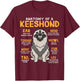 Keeshond Anatomy Funny Dog Mum Dad Gift T-Shirt - T-Shirt | Maroon