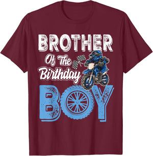 Brother of the Birthday Boy Dirt Bike B-day motocross Party T-Shirt - T-Shirt | Maroon