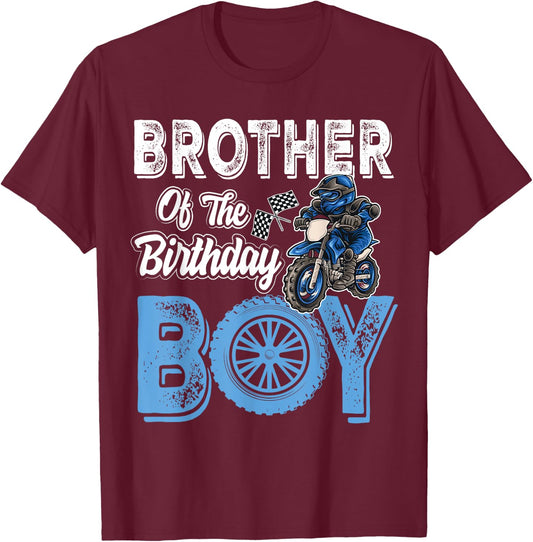 Brother of the Birthday Boy Dirt Bike B-day motocross Party T-Shirt - T-Shirt | Maroon