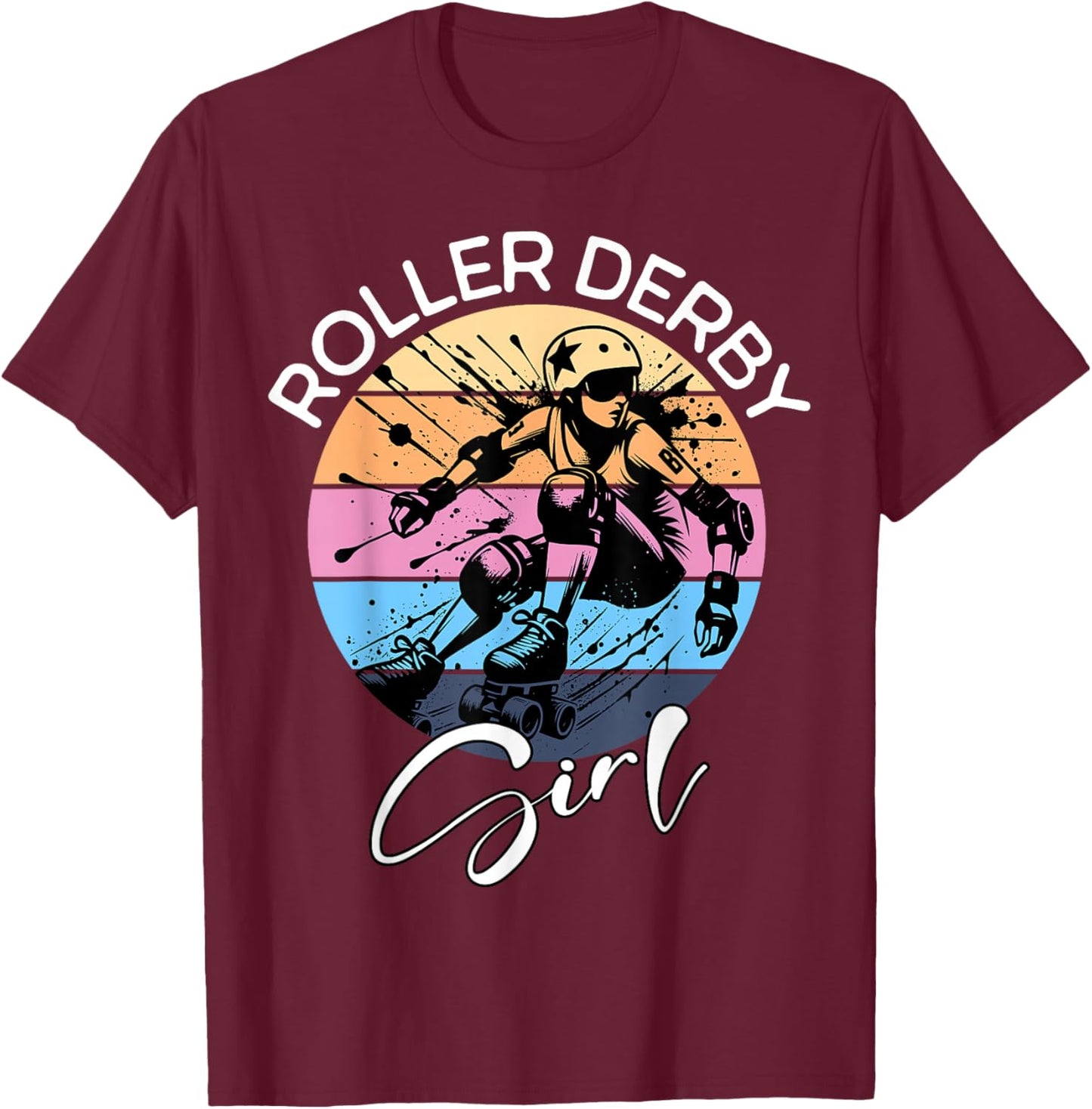 Roller Derby Girl Playing Roller Derby T-Shirt - T-Shirt | Maroon