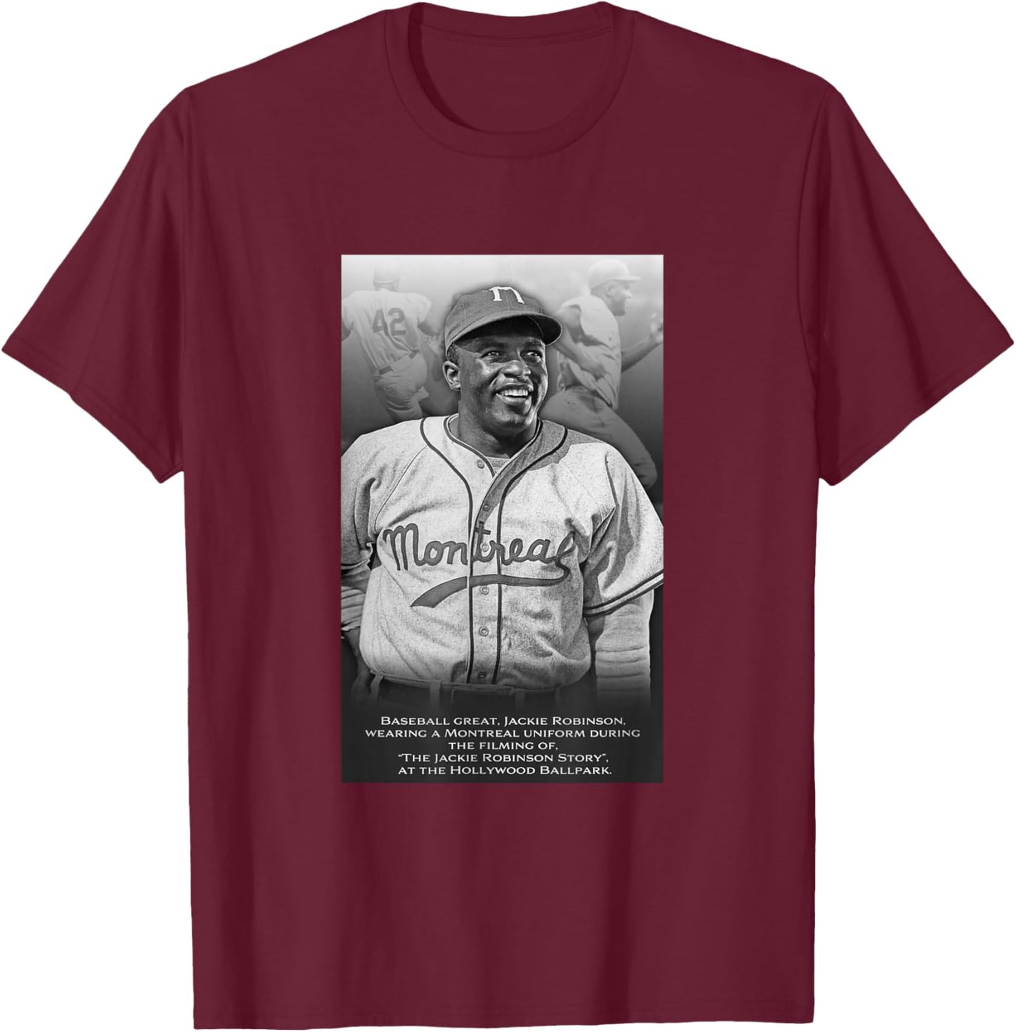 Jackie Robinson_Baseball_030 T-Shirt - T-Shirt | Maroon