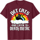 Rainbow Satan Goth Pet Cats and Listen to Death Metal Cat T-Shirt - T-Shirt | Maroon
