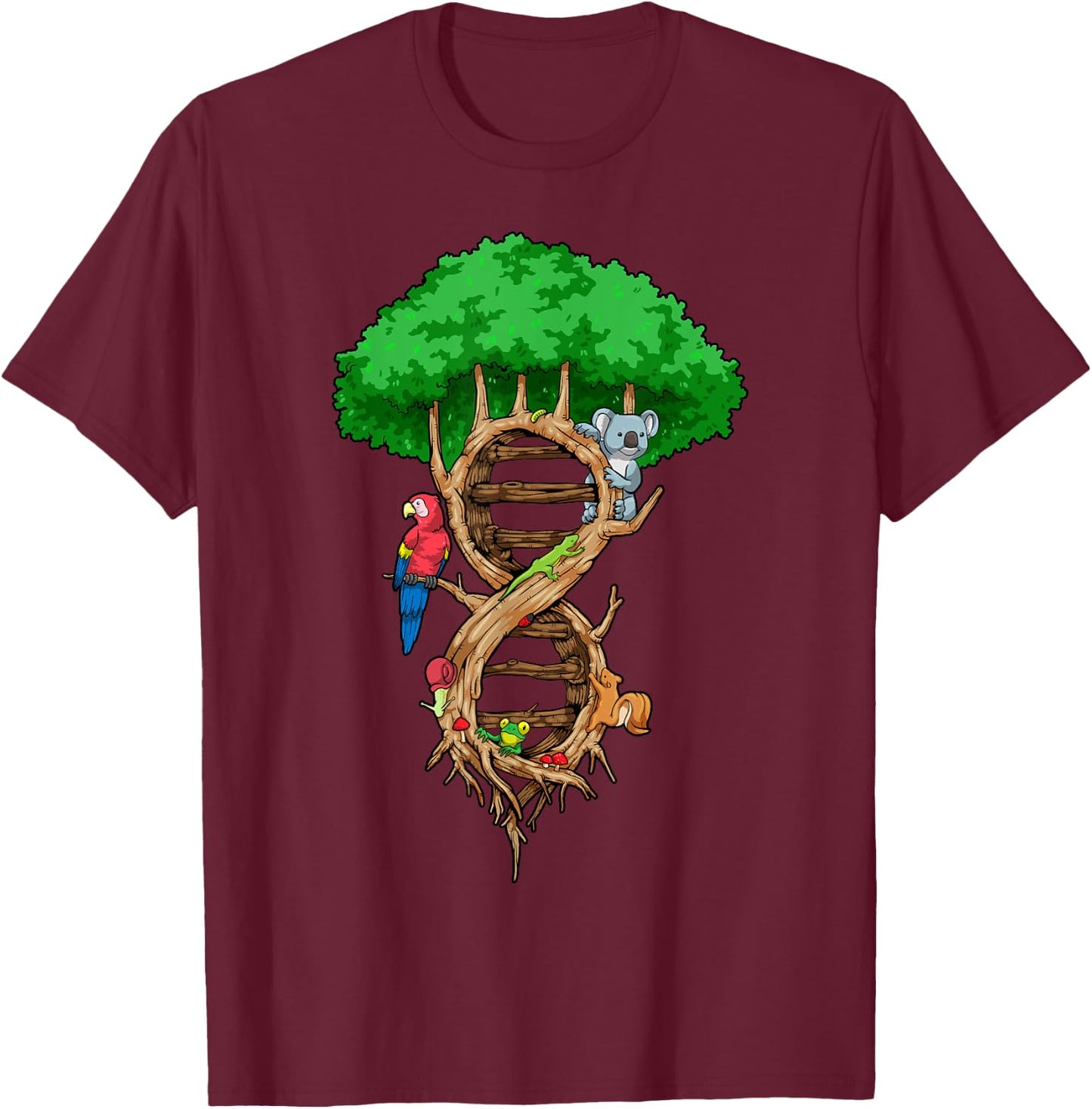 Infinite Tree of Life DNA Biology Environment Lover Genetics T-Shirt - T-Shirt | Maroon
