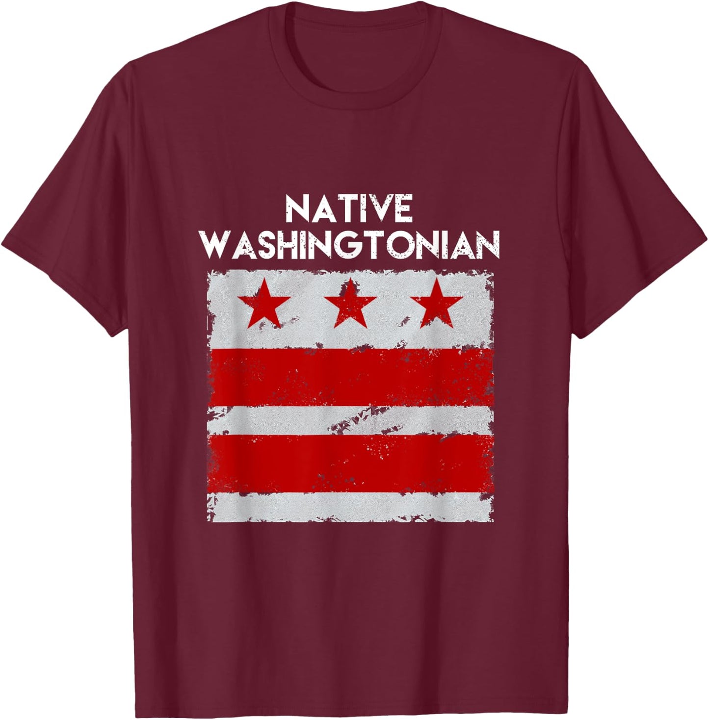 DC, Native Washingtonian! Vintage Hometown Washington D.C T-Shirt - T-Shirt | Maroon