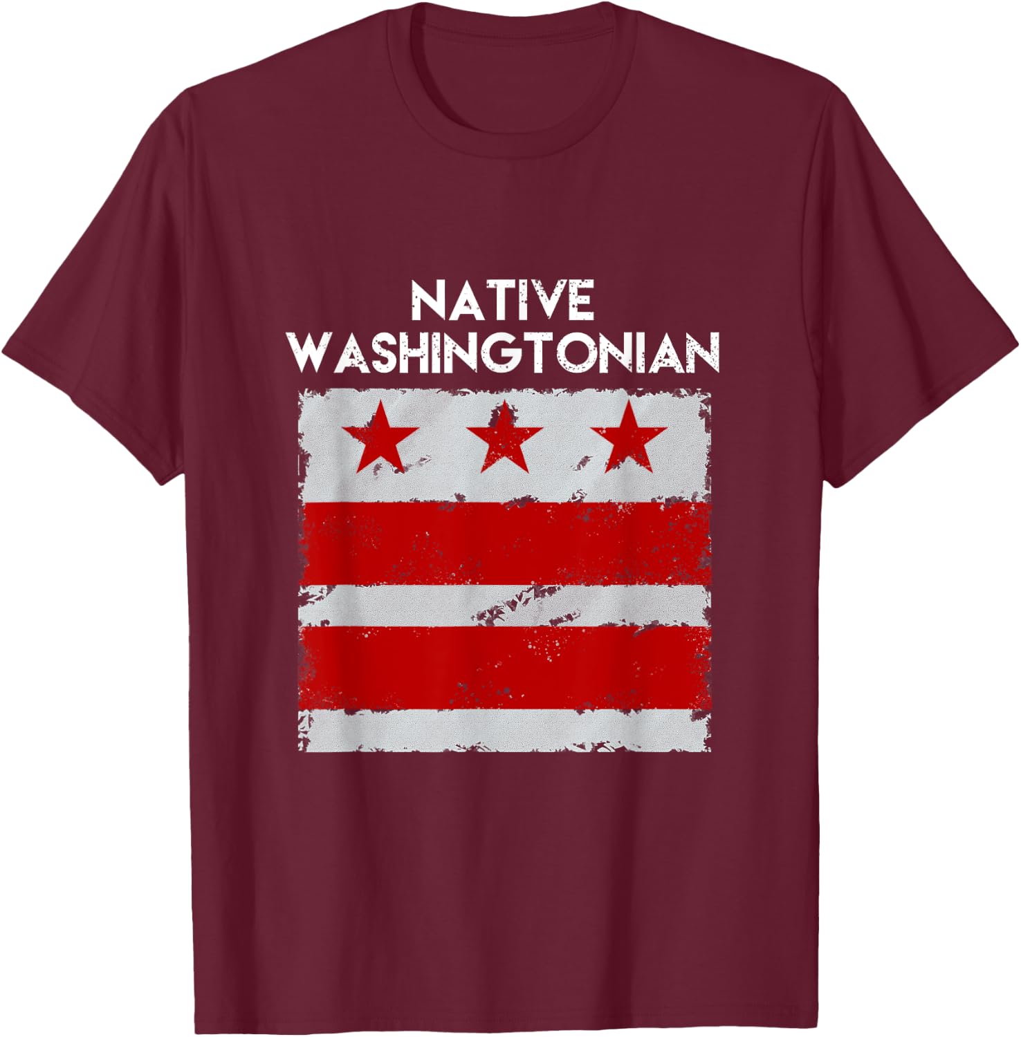 DC, Native Washingtonian! Vintage Hometown Washington D.C T-Shirt - T-Shirt | Maroon
