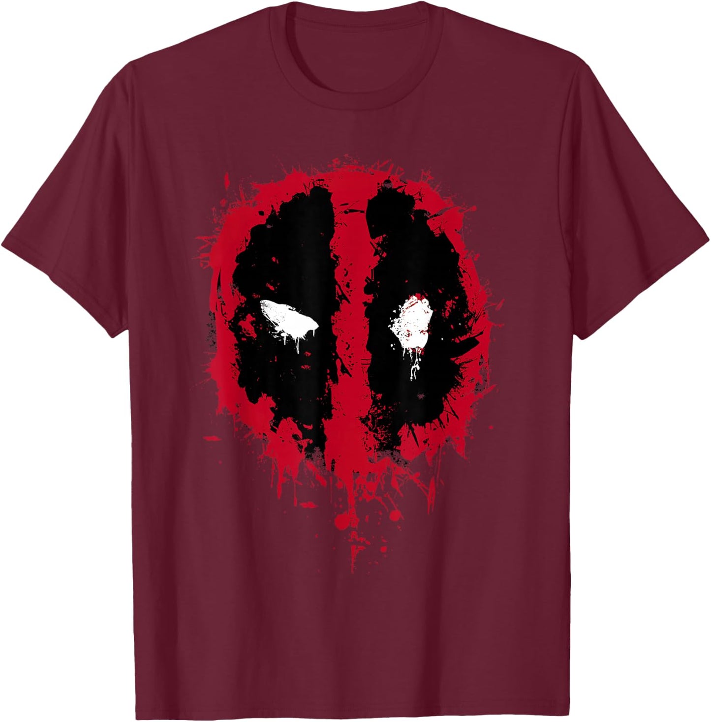 Marvel Deadpool Paint Splatter Logo T-Shirt - T-Shirt | Maroon