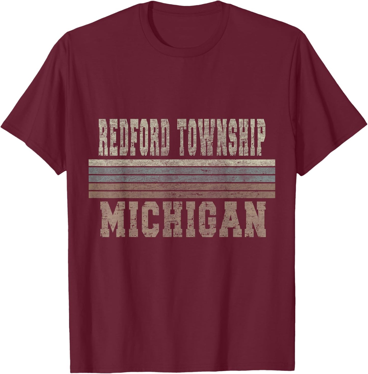 Retro Redford Township Michigan T-Shirt - T-Shirt | Maroon