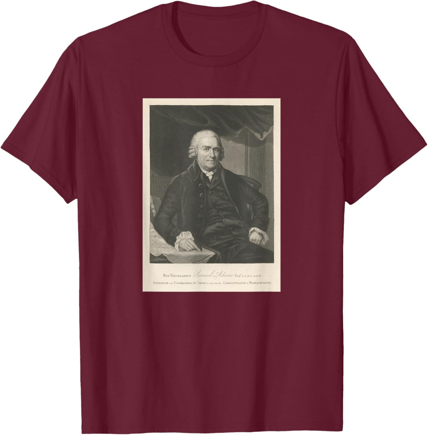 Samuel Adams Illustrative Portrait (1880) T-Shirt - T-Shirt | Maroon