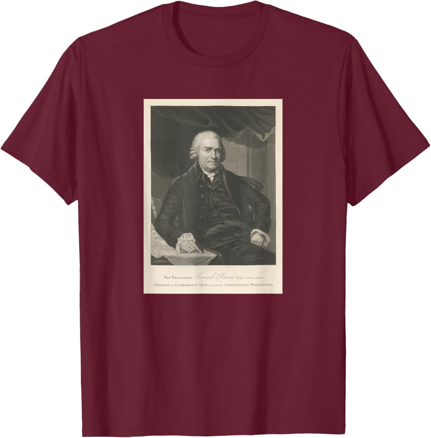 Samuel Adams Illustrative Portrait (1880) T-Shirt - T-Shirt | Maroon