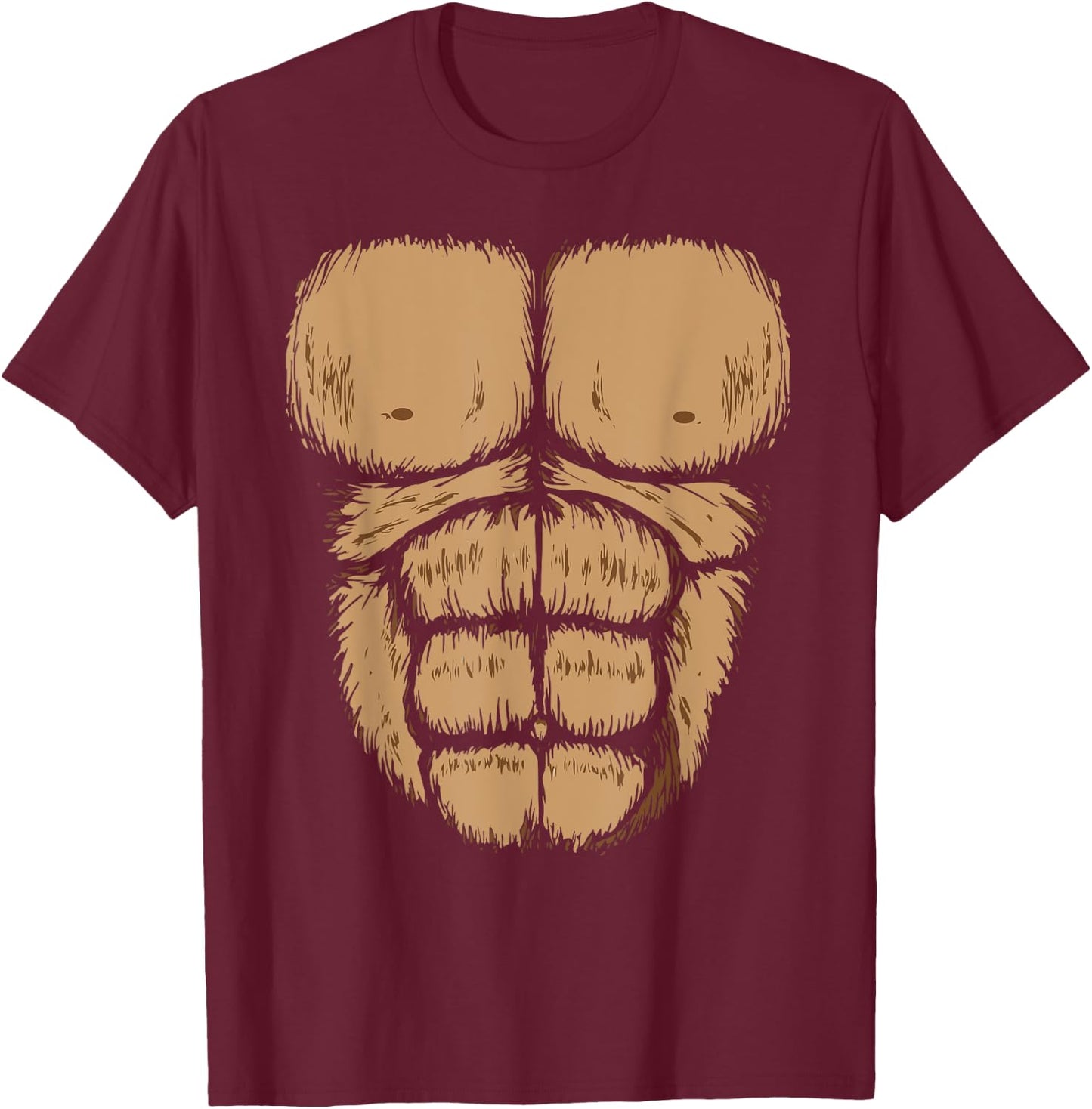 Halloween Gorilla Chest Costume | Funny Monkey Gift T-Shirt - T-Shirt | Maroon
