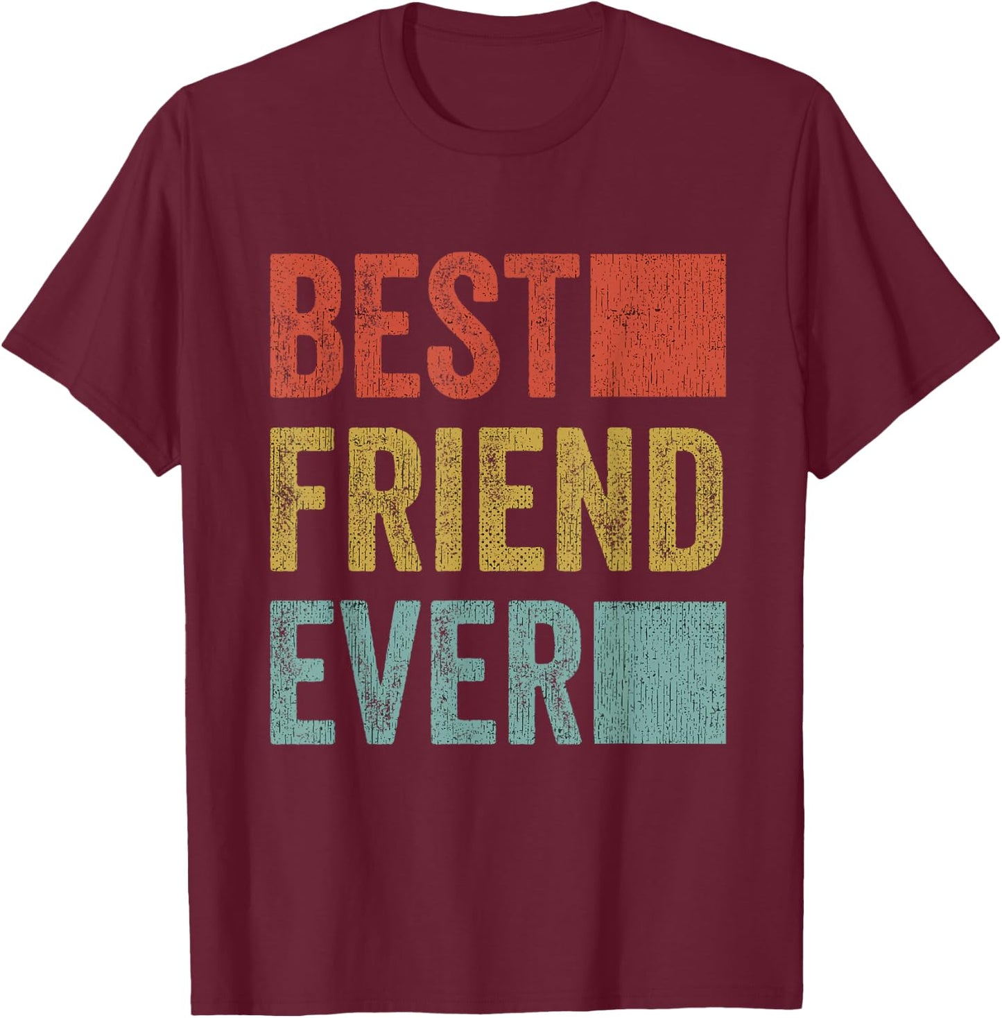 Vintage Retro Best Friends Best Friend Ever BFF Friends T-Shirt - T-Shirt | Maroon