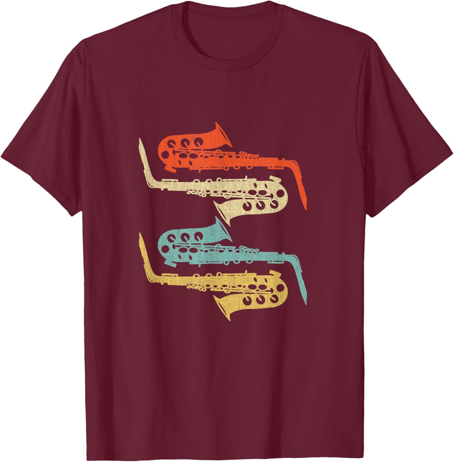 Saxophone design, Musical Instrument T-Shirt - T-Shirt | Maroon